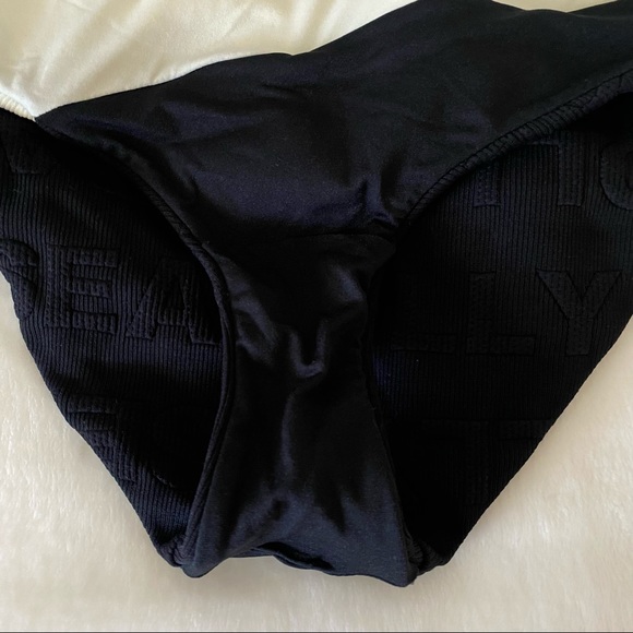 Seafolly Black & White Ribbed Swim Bikini Bottoms - Picture 5 of 7